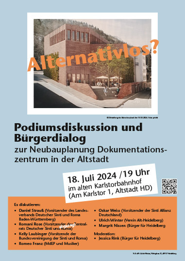 Podiumsdiskussion und Bürgerdialog zur Neubauplan Dokumentationszentrum i.d. Altstadt