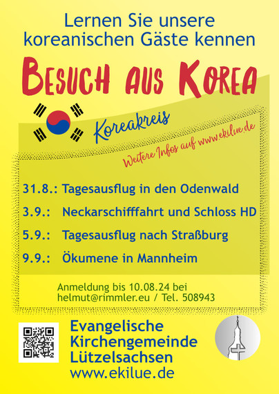 Flyer mit Ausflügen in den Odenwald, nach Heidelberg, Straßburg und Mannheim Ende August/Anfang September