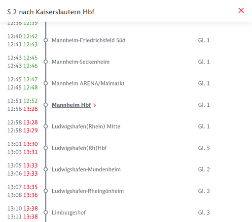 S-Bahn kommt in Mannheim pünktlich an, steht dort aber dann eine halbe Stunde und kann nicht weiterfahren.